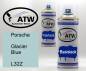 Preview: Porsche, Glacier Blue, L32Z: 400ml Sprühdose + 400ml Klarlack - Set, von ATW Autoteile West.